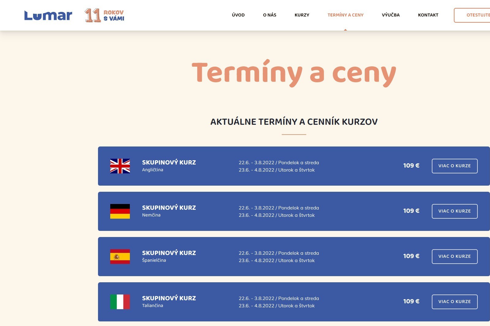 Termíny a ceny